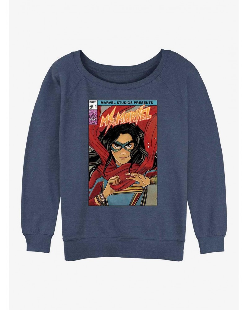 Marvel Ms. Marvel Comic Cover Girls Slouchy Sweatshirt $11.22 Sweatshirts