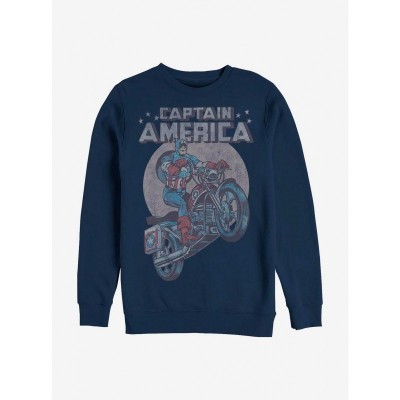 Marvel Captain America Blue Men's Sweatshirt for Motorcyclists