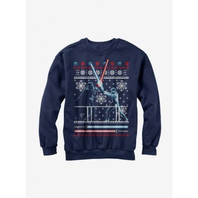 Star Wars Skywalker Family Get-Together Ugly Christmas Sweater for Girls - Navy Blue