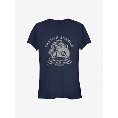 Marvel Captain America Vibranium Shield T-Shirt for Girls - Blue