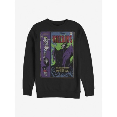 Disguise Yourself in Style: Disney Villains Spell Castor Crew Neck Sweatshirt - Black Men's
