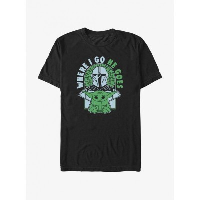 The Mandalorian "Where I Go, He Goes" Lightweight Cotton T-Shirt - Men's Black