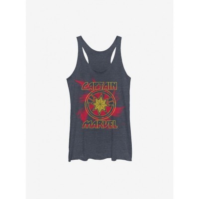 Marvel Captain Marvel Swirl Tank Top for Girls - Navy Blue