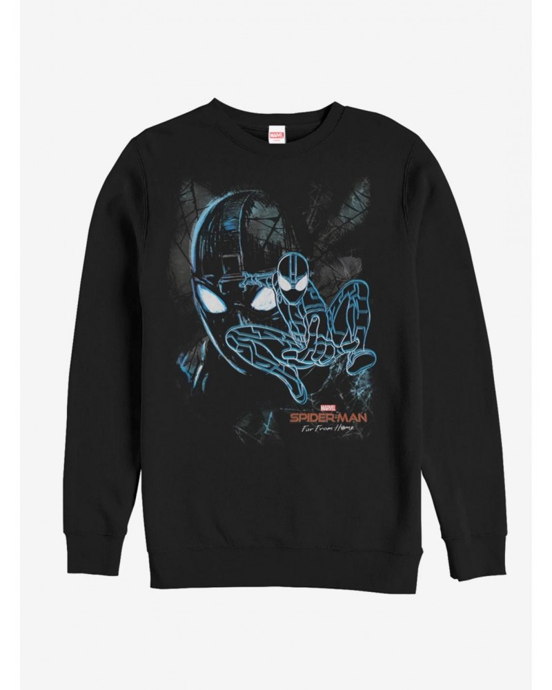 Marvel Spider-Man Far From Home Spider Dark Sweatshirt $14.46 Sweatshirts