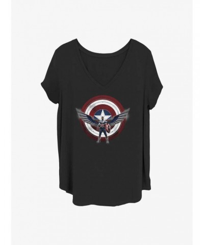 Marvel The Falcon and the Winter Soldier Wield The Shield Girls T-Shirt Plus Size $7.17 T-Shirts