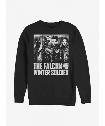 Marvel The Falcon And The Winter Soldier Character Panel Crew Sweatshirt $10.33 Sweatshirts