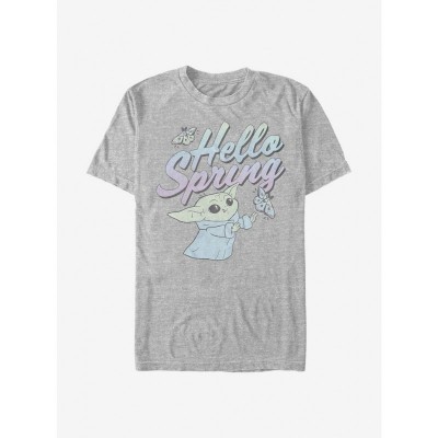 Mandalorian Child Spring Greeting Grey T-Shirt for Men