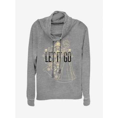 Disney Grey Cowl Neck Sweatshirt for Girls - Lightweight Top