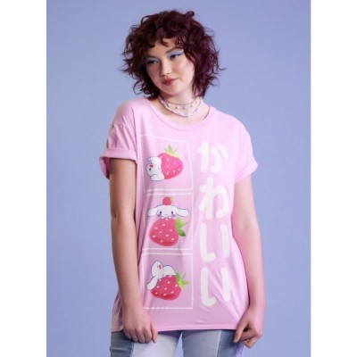Cute Cinnamoroll Strawberry Graphic Tee for Girls