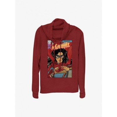 Marvel Ms. Marvel Red Cowl Neck Long Sleeve Top for Girls