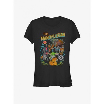 Star Wars Mandalorian Neon Tee for Girls - Black