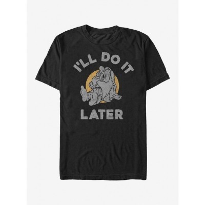 Disney Snow White "Do It Later" Comfortable Unisex T-Shirt - Black
