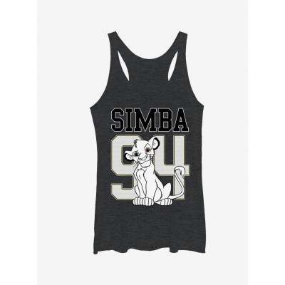 Lion King Simba 94 Heather Black Racerback Tank for Girls