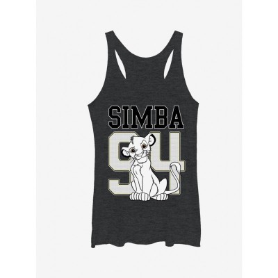 Lion King Simba 94 Heather Black Racerback Tank for Girls