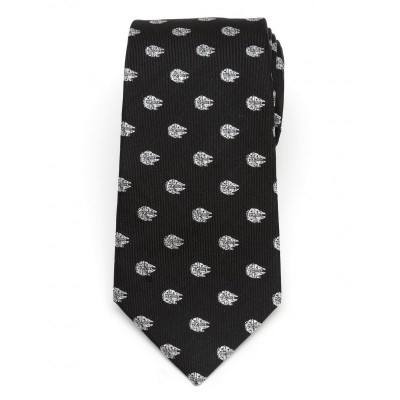 Star Wars Metallic Silver Millennium Falcon Silk Tie for Men