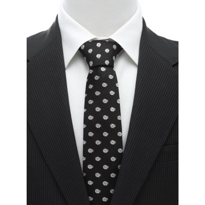 Star Wars Metallic Silver Millennium Falcon Silk Tie for Men