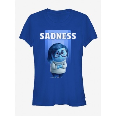 Disney Pixar Inside Out Sadness Fitted Grey T-Shirt for Girls