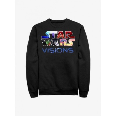 Star Wars Visions Official Logo Crewneck Sweatshirt - Black