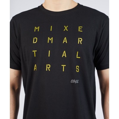 Mixed Martial Arts Typography Unisex Tee - Sleek Stacked Typography in Bright Yellow