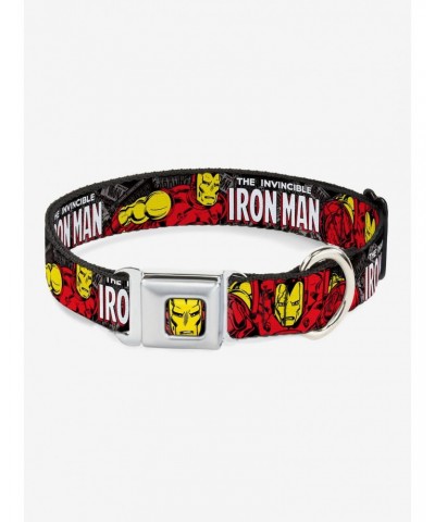 Marvel Iron Man Stacked Comic Seatbelt Buckle Dog Collar $9.71 Pet Collars