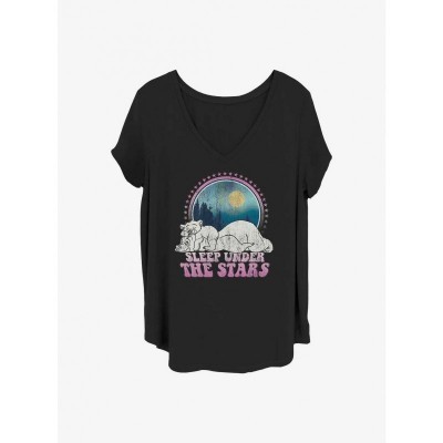 Pixar Sleep Star Plus Size T-Shirt for Girls - Black
