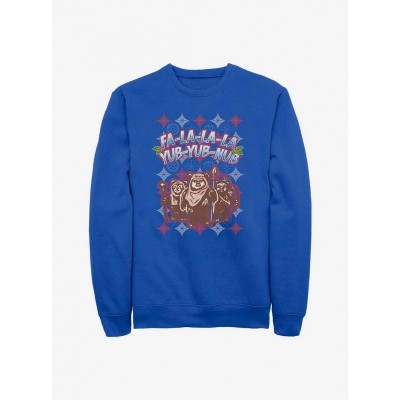 Star Wars Ewok Holiday Sweatshirt - Blue Unisex