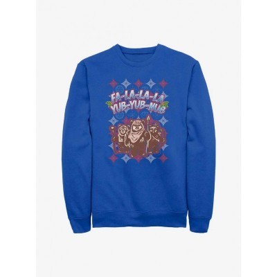 Star Wars Ewok Holiday Sweatshirt - Blue Unisex