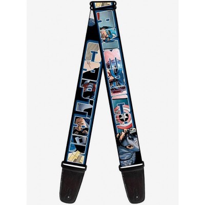 Marvel Captain America Poses Guitar Strap - Hand-Crafted USA Premium Polyester Strap