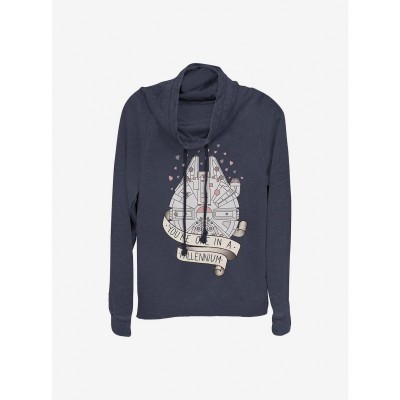 One in a Millennium: Cowl Neck Sweatshirt for Girls - Star Wars Blue Top