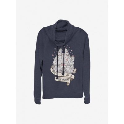 One in a Millennium: Cowl Neck Sweatshirt for Girls - Star Wars Blue Top