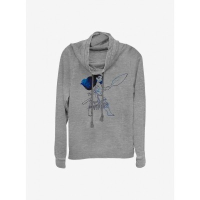Disney Girls Moana Grey Watercolor Long Sleeve Top