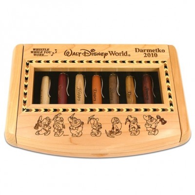 Arribas Seven Dwarfs Personalizable Pen Set with Elegant Wood Display Case