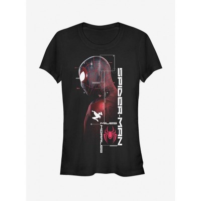 Marvel Girls Cotton T-Shirt - Miles Morales Spidey Specs - Black