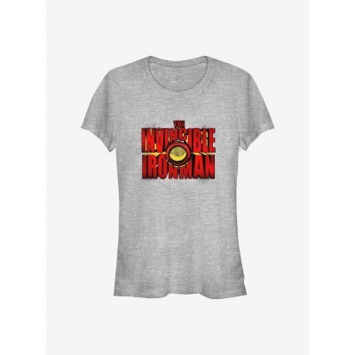Marvel Girls Invincible Iron Man Lightweight T-Shirt - Grey