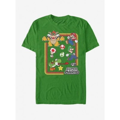 Nintendo Mario Group T-Shirt for Men - Lightweight Green