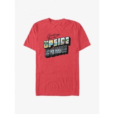 Stranger Things Red Upside Down Postcard Shirt - Men's Comfortable Fit