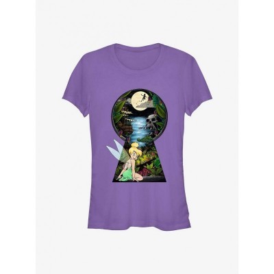 Disney Tinker Bell Keyhole to Neverland Girls Cotton T-Shirt - Purple