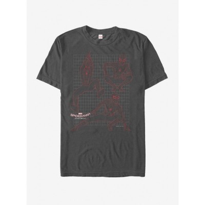 Marvel Spider-Man Homecoming Charcoal Grey Grid T-Shirt