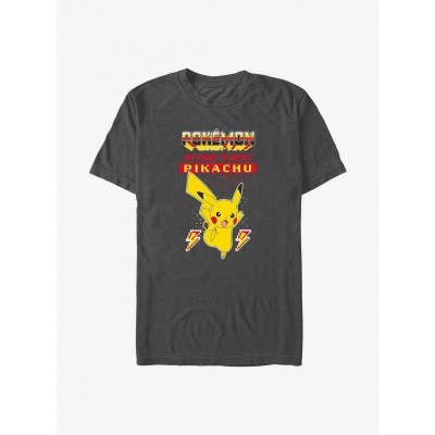 Battle Ready Pikachu T-Shirt in Grey for Men - Lightweight Cotton