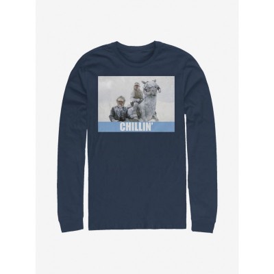 Chillin Star Wars Long Sleeve Cotton T-Shirt - Men's Blue