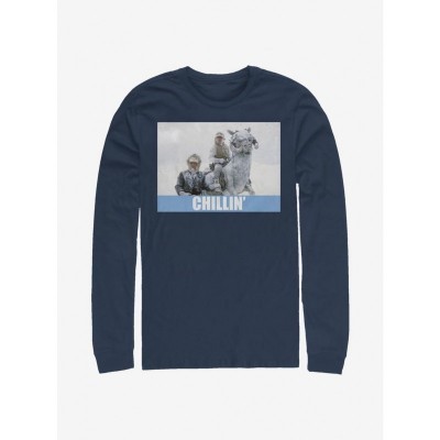 Chillin Star Wars Long Sleeve Cotton T-Shirt - Men's Blue