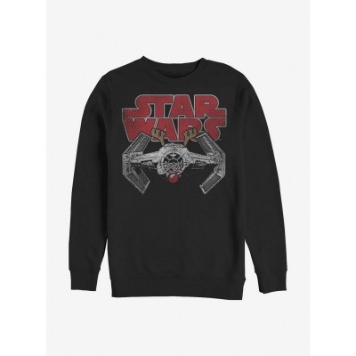 Star Wars Comfortable Rudolph Tie Fighter Crew Sweatshirt - Men's Black