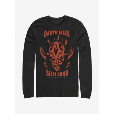 Star Wars Clone Wars Dathomirian Maul Men's Cotton Long Sleeve T-Shirt - Black