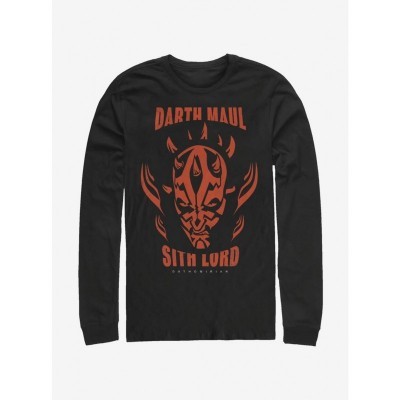 Star Wars Clone Wars Dathomirian Maul Men's Cotton Long Sleeve T-Shirt - Black