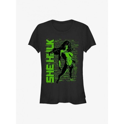 Marvel She-Hulk Vibrant Green T-Shirt for Girls - Black