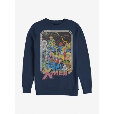 Marvel 70's Retro X-Men Crewneck Sweatshirt - Blue Men's