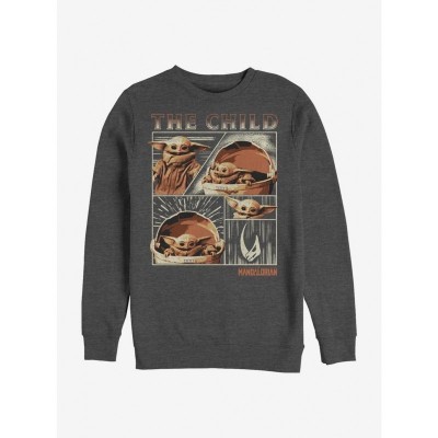 Mandalorian Child Panel Crewneck Sweatshirt - Grey Men's