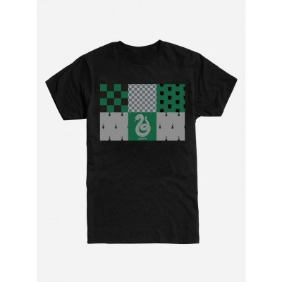 Harry Potter Slytherin Checkered Cotton T-Shirt for Men