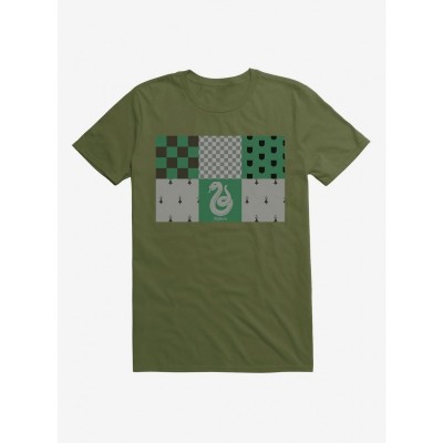 Harry Potter Slytherin Checkered Cotton T-Shirt for Men