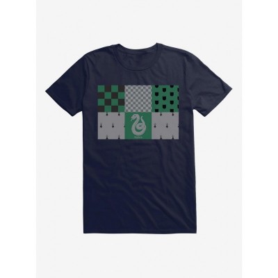 Harry Potter Slytherin Checkered Cotton T-Shirt for Men